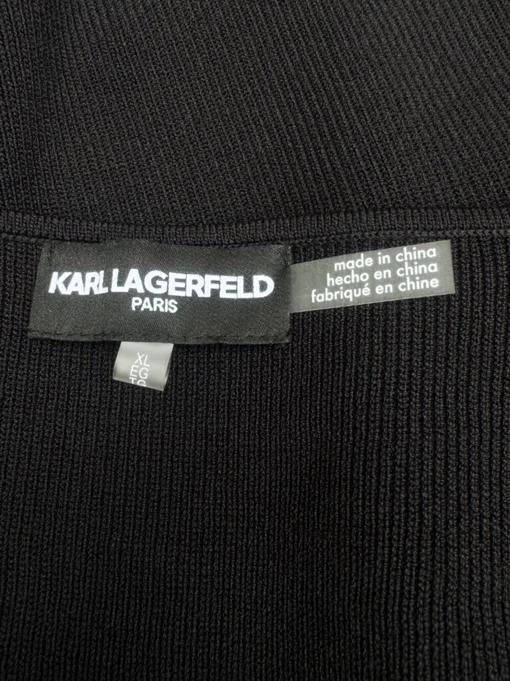 Karl Lagerfeld Paris Logo Strap Sweater Tank Top, Black - Picture 5 of 9